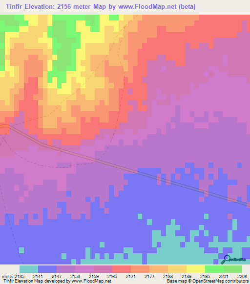 Tinfir,Afghanistan Elevation Map
