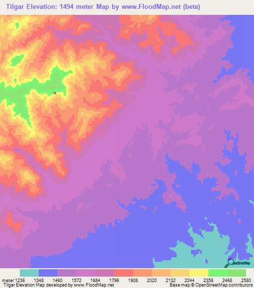 Tilgar,Afghanistan Elevation Map