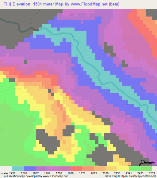 Tilij,Afghanistan Elevation Map