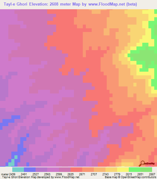 Tayl-e Ghori,Afghanistan Elevation Map