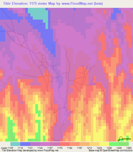 Tibir,Afghanistan Elevation Map