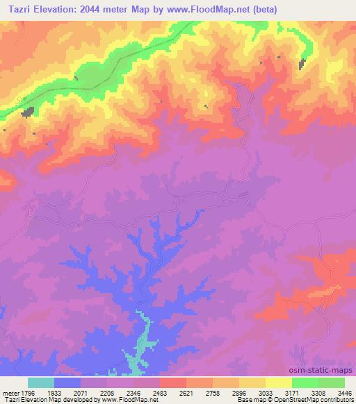 Tazri,Afghanistan Elevation Map