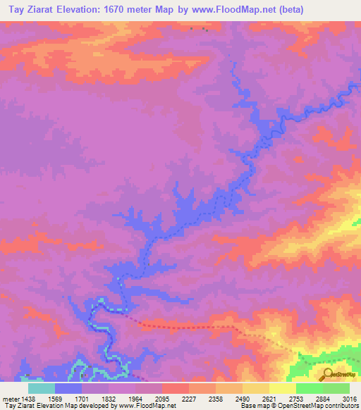 Tay Ziarat,Afghanistan Elevation Map