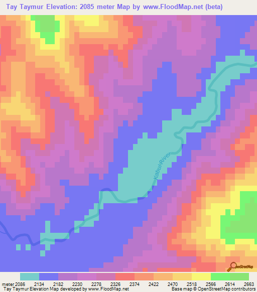 Tay Taymur,Afghanistan Elevation Map