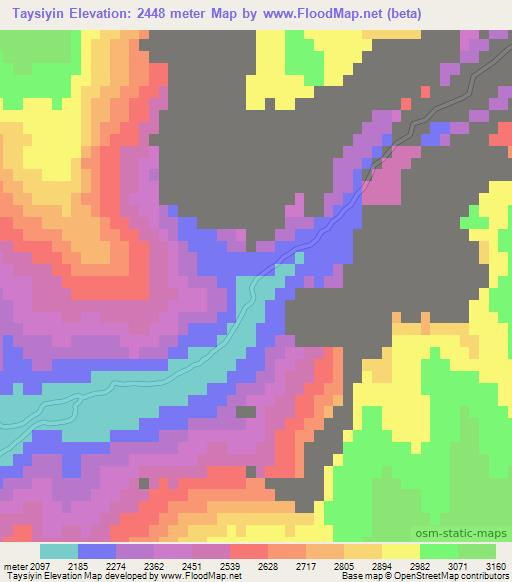 Taysiyin,Afghanistan Elevation Map