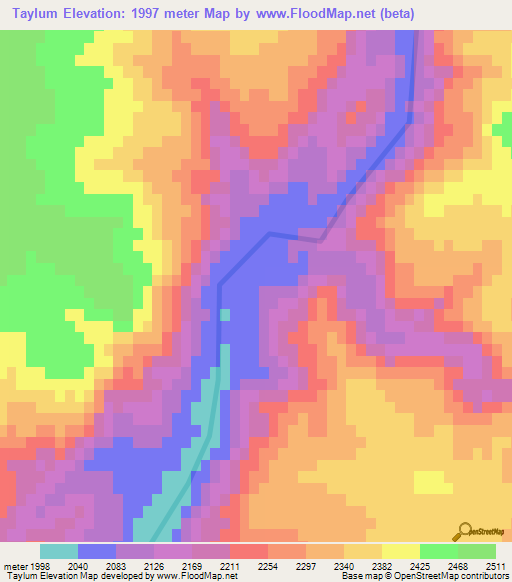 Taylum,Afghanistan Elevation Map