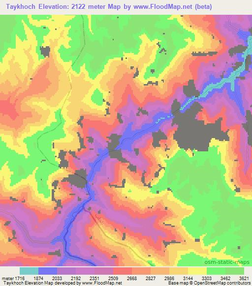 Taykhoch,Afghanistan Elevation Map