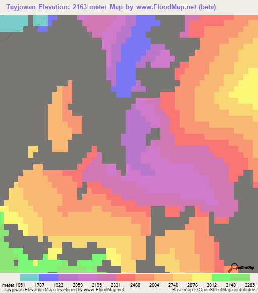 Tayjowan,Afghanistan Elevation Map
