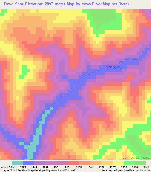 Tay-e Shar,Afghanistan Elevation Map