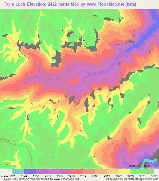 Tay-e Luch,Afghanistan Elevation Map