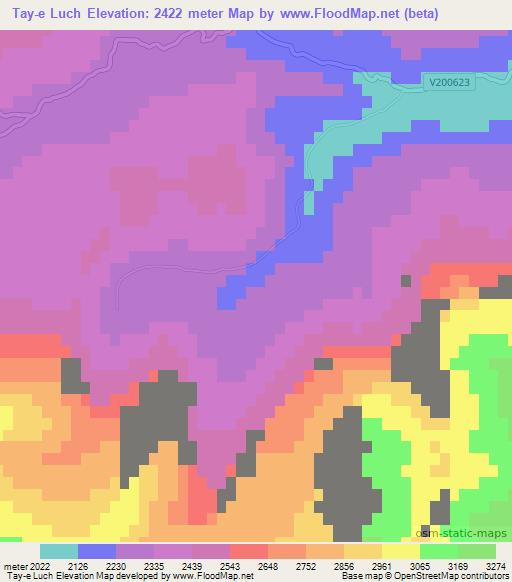 Tay-e Luch,Afghanistan Elevation Map