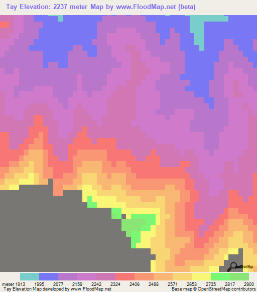 Tay,Afghanistan Elevation Map