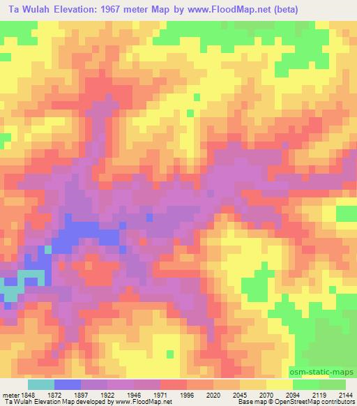Ta Wulah,Afghanistan Elevation Map