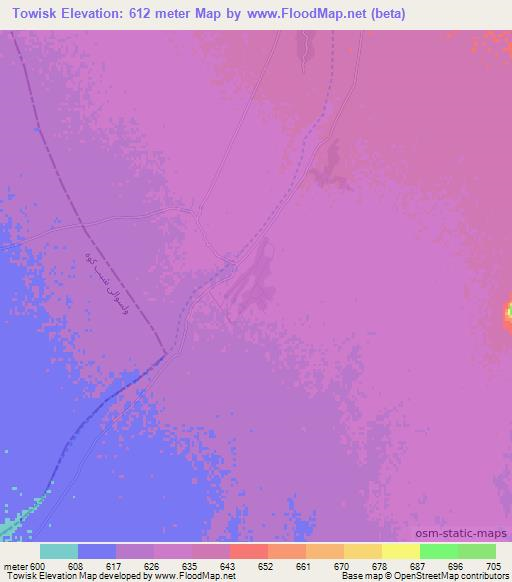 Towisk,Afghanistan Elevation Map