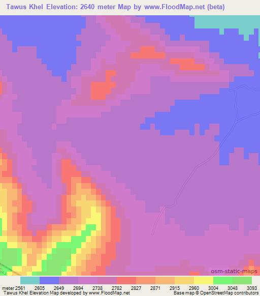 Tawus Khel,Afghanistan Elevation Map