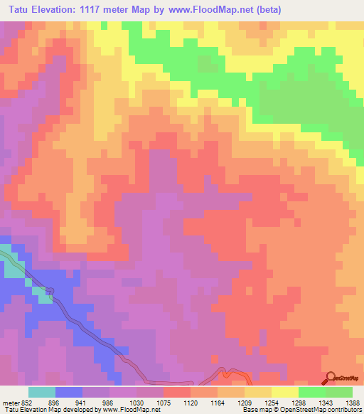 Tatu,Afghanistan Elevation Map