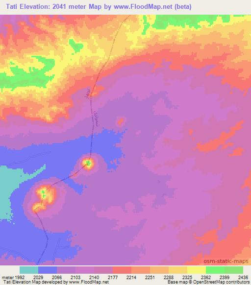 Tati,Afghanistan Elevation Map