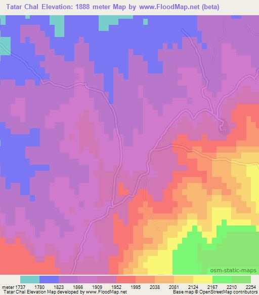 Tatar Chal,Afghanistan Elevation Map