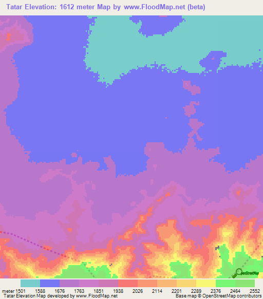 Tatar,Afghanistan Elevation Map