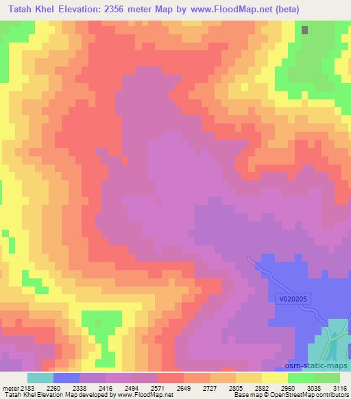 Tatah Khel,Afghanistan Elevation Map