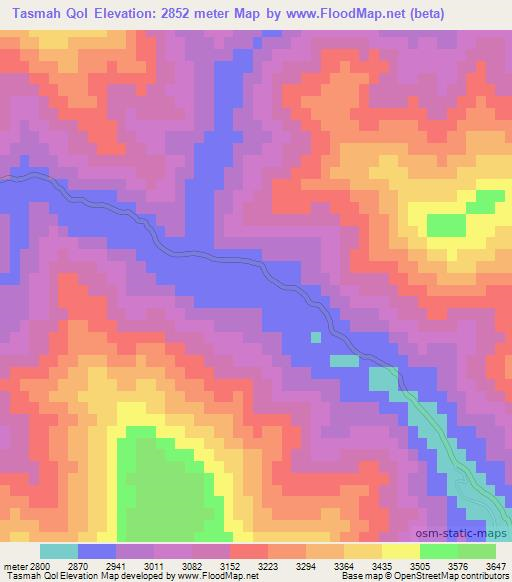 Tasmah Qol,Afghanistan Elevation Map