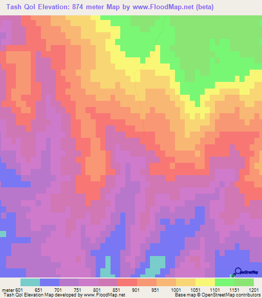 Tash Qol,Afghanistan Elevation Map