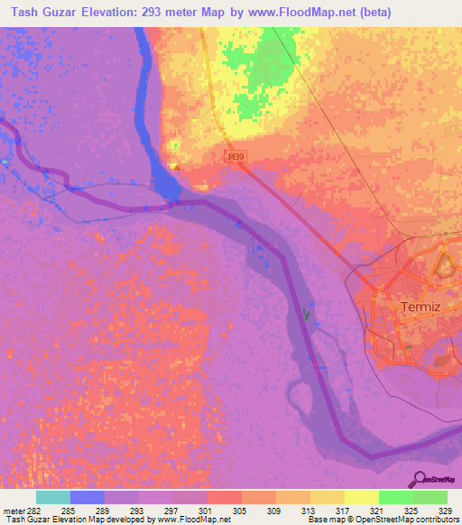 Tash Guzar,Afghanistan Elevation Map