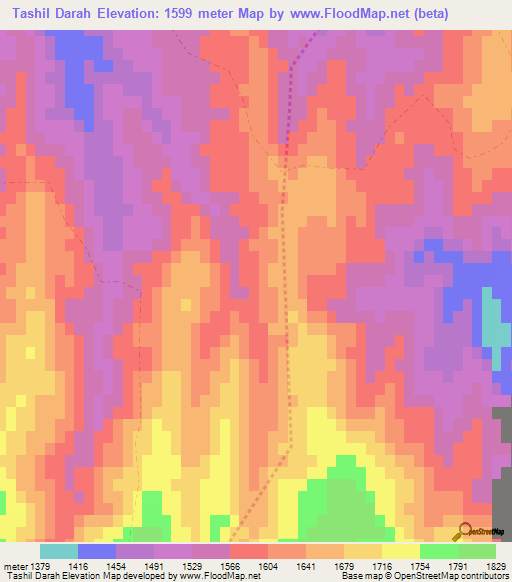 Tashil Darah,Afghanistan Elevation Map