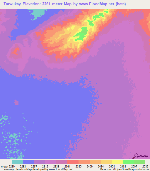 Tarwukay,Afghanistan Elevation Map