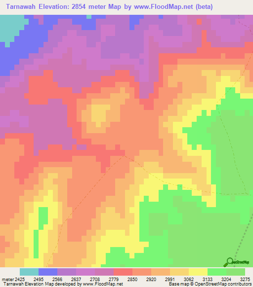 Tarnawah,Afghanistan Elevation Map