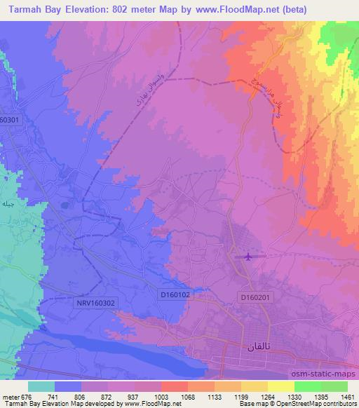 Tarmah Bay,Afghanistan Elevation Map