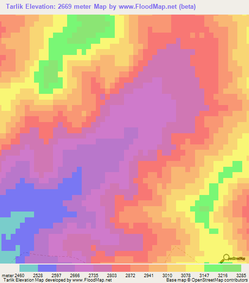 Tarlik,Afghanistan Elevation Map