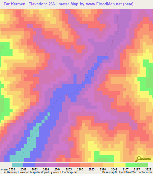 Tar Kermenj,Afghanistan Elevation Map