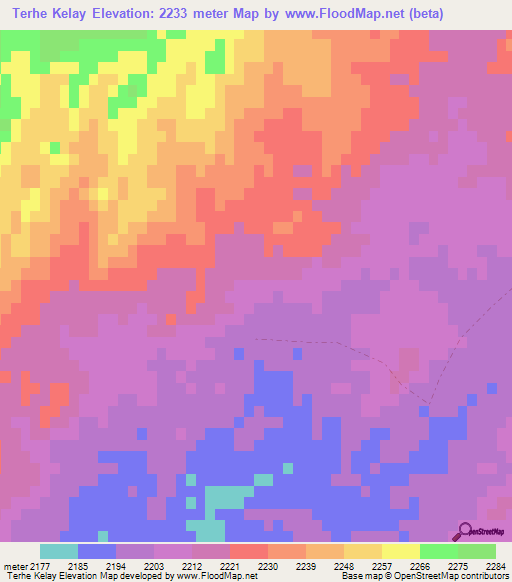 Terhe Kelay,Afghanistan Elevation Map