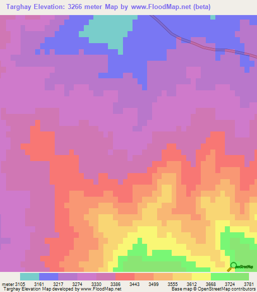 Targhay,Afghanistan Elevation Map