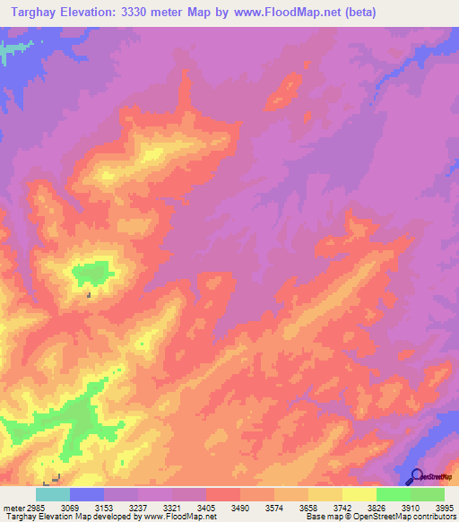 Targhay,Afghanistan Elevation Map