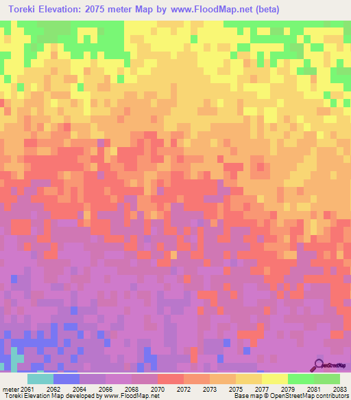 Toreki,Afghanistan Elevation Map