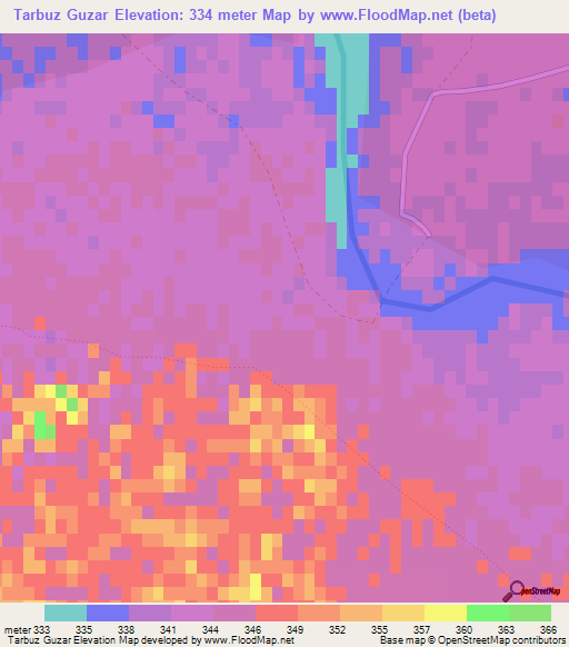 Tarbuz Guzar,Afghanistan Elevation Map