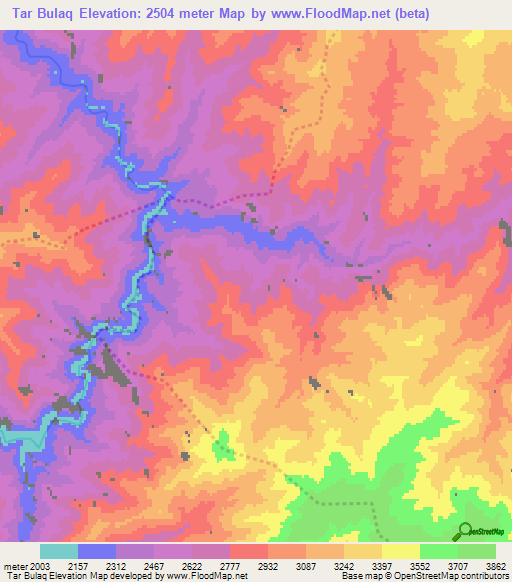 Tar Bulaq,Afghanistan Elevation Map