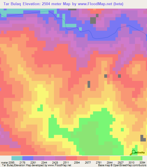 Tar Bulaq,Afghanistan Elevation Map