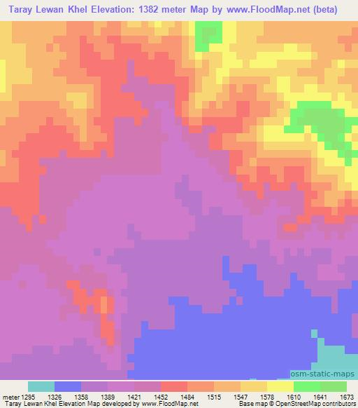 Taray Lewan Khel,Afghanistan Elevation Map
