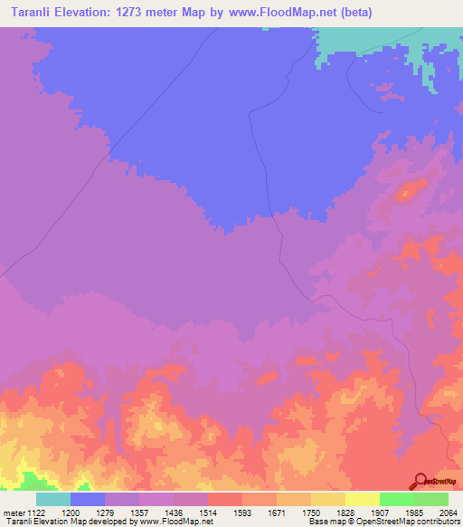 Taranli,Afghanistan Elevation Map