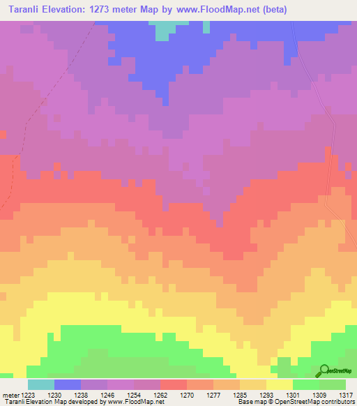 Taranli,Afghanistan Elevation Map