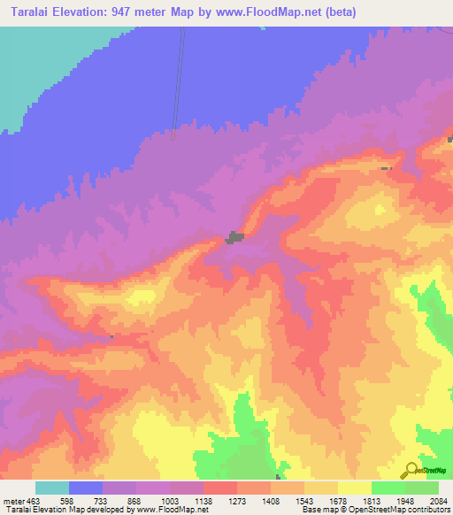 Taralai,Afghanistan Elevation Map