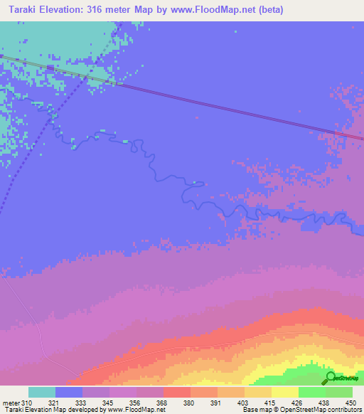 Taraki,Afghanistan Elevation Map
