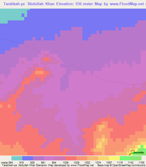 Tarahkah-ye `Abdullah Khan,Afghanistan Elevation Map