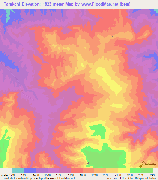 Tarakchi,Afghanistan Elevation Map