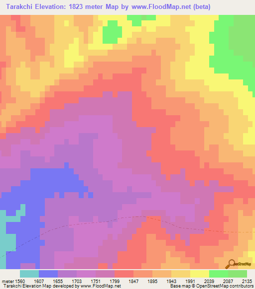 Tarakchi,Afghanistan Elevation Map