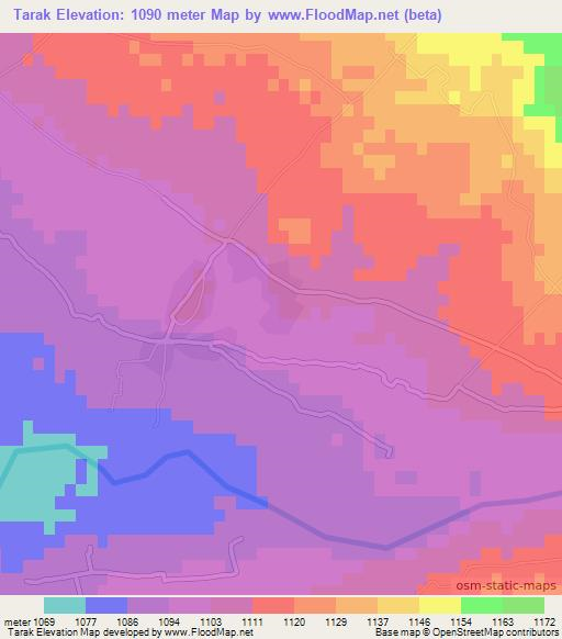 Tarak,Afghanistan Elevation Map