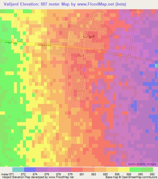 Valijerd,Iran Elevation Map